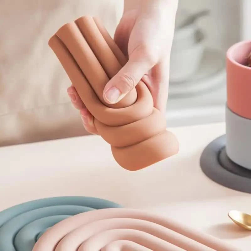 Heat-Resistant Silicone Trivet Green