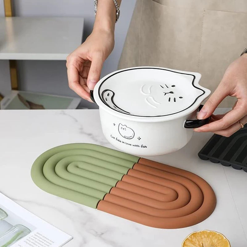 Heat-Resistant Silicone Trivet Green