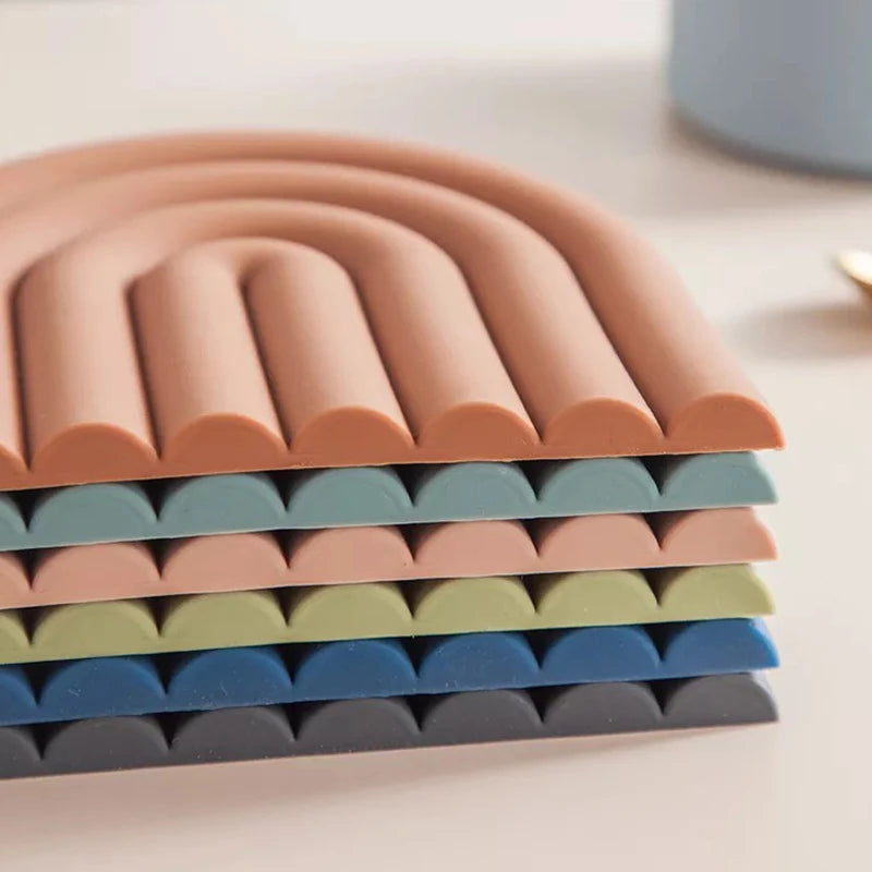 Heat-Resistant Silicone Trivet Green
