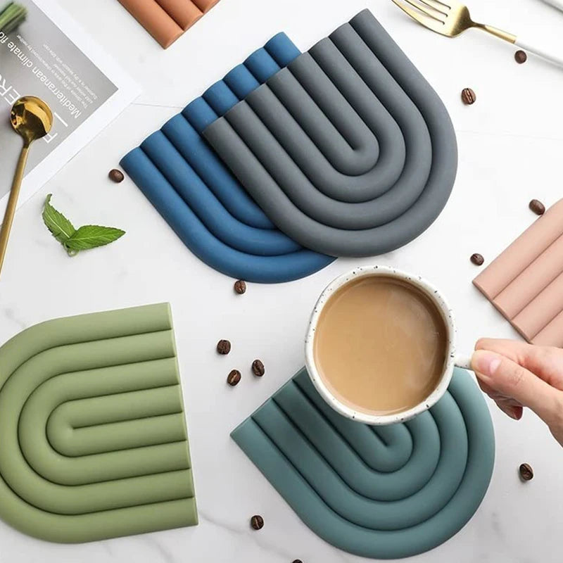 Heat-Resistant Silicone Trivet Green
